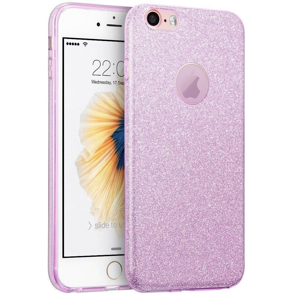 Husa Apple iPhone 5/5S Silicon Glitter Mov