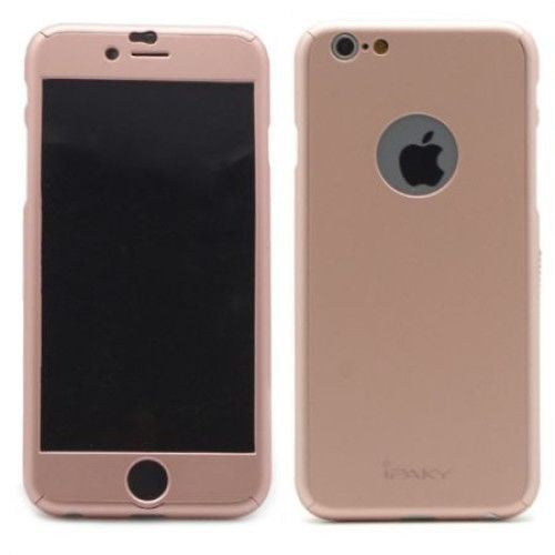 Husa Apple iPhone 6/6S IPAKY Full Cover 360 Roz Auriu + Folie Cadou