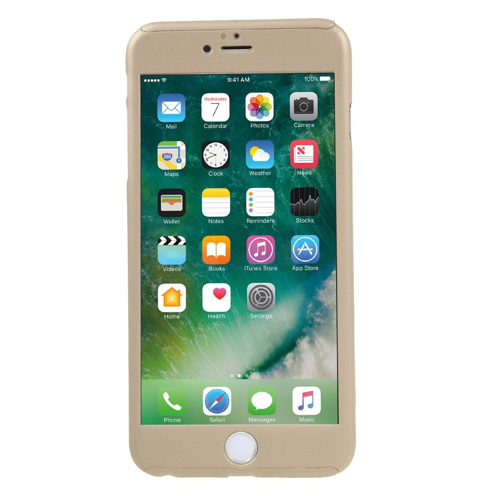 Husa Apple iPhone 6 Plus/6S Plus Full Cover 360 Auriu + Folie de protectie