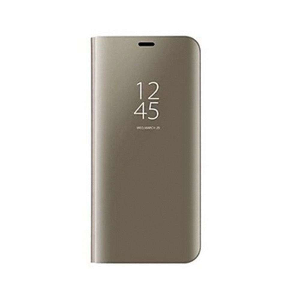 Husa de Protectie Tip Carte, pentru Apple iPhone 7/8/SE 2020, Capac Oglinda, din Piele Ecologica si PC, Auriu