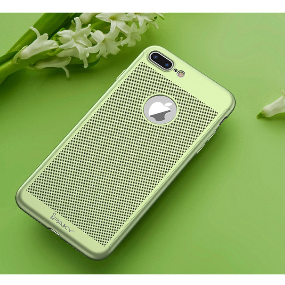 Husa de Protectie, pentru Apple iPhone 7 Plus, Full Cover 360 Air cu Gauri si Folie de Protectie, Plastic, Verde