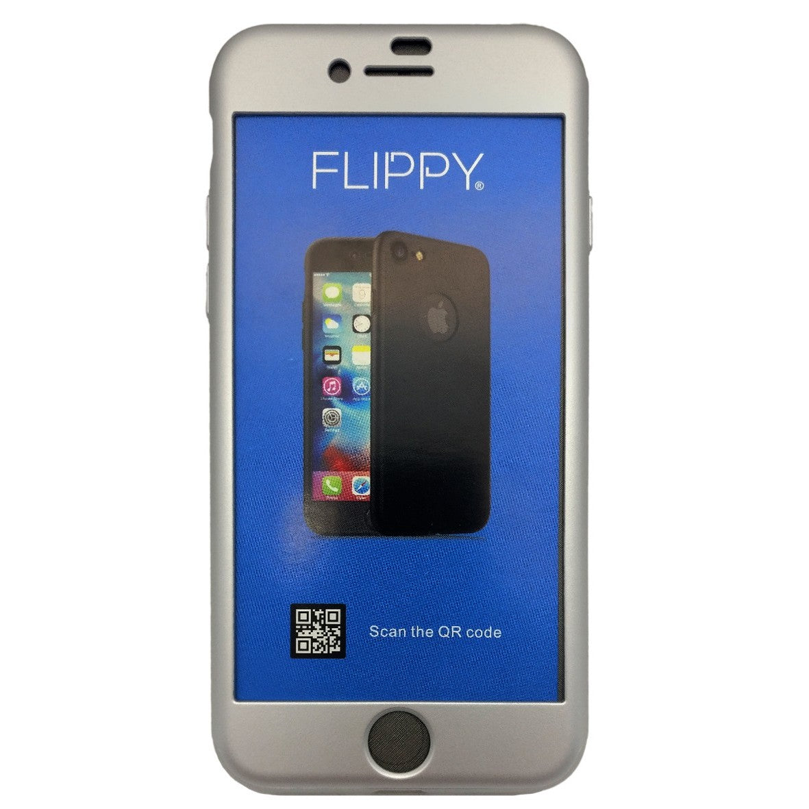 Husa de protectie Premium Full Cover 360 pentru Apple iPhone 7 Argintiu cu Folie sticla inclusa