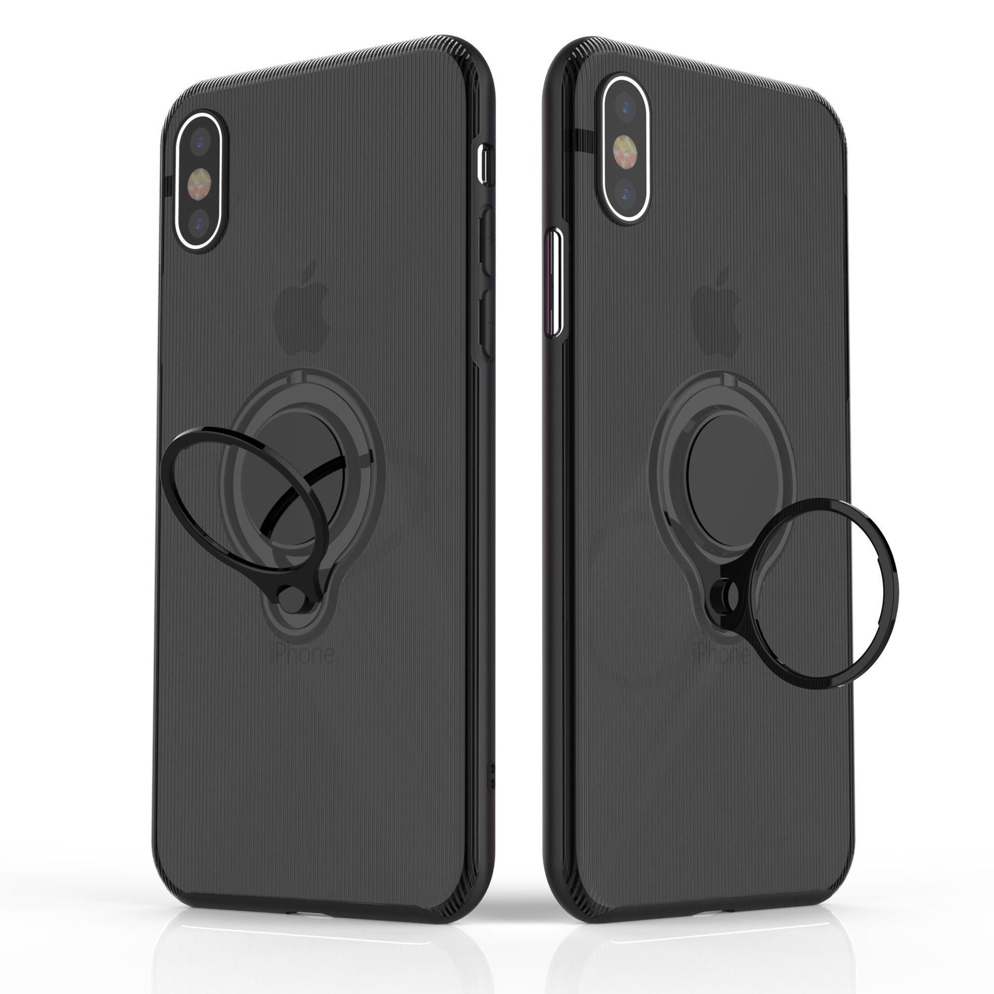Husa Apple iPhone X Armor Ring cu inel magnetic Negru