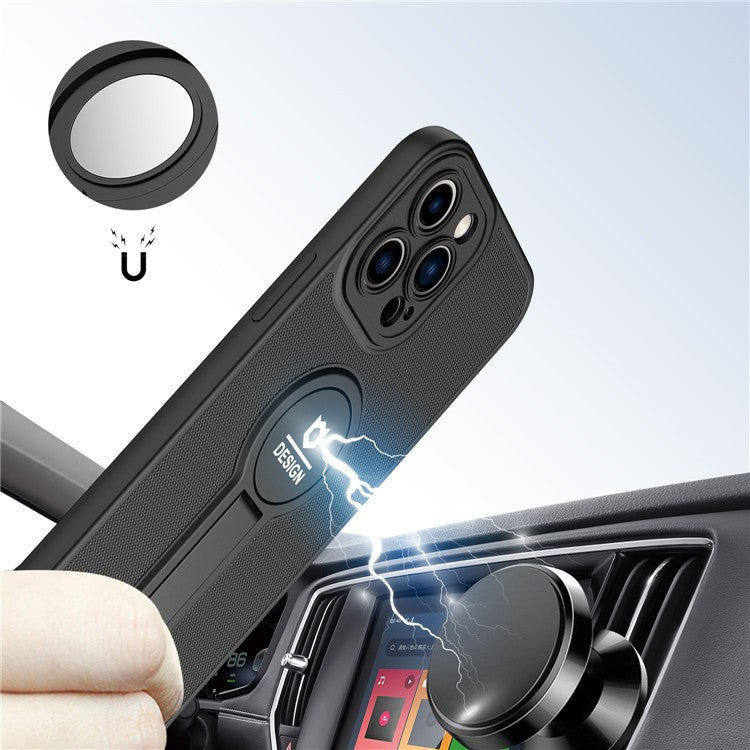 Husa Armor Design cu Stand pentru Samsung A22 5G Negru, Suport Auto Magnetic, Protectie Antisoc