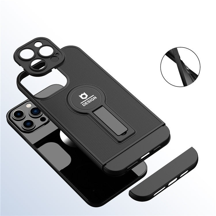 Husa Armor Design cu Stand pentru Samsung A22 5G Negru, Suport Auto Magnetic, Protectie Antisoc