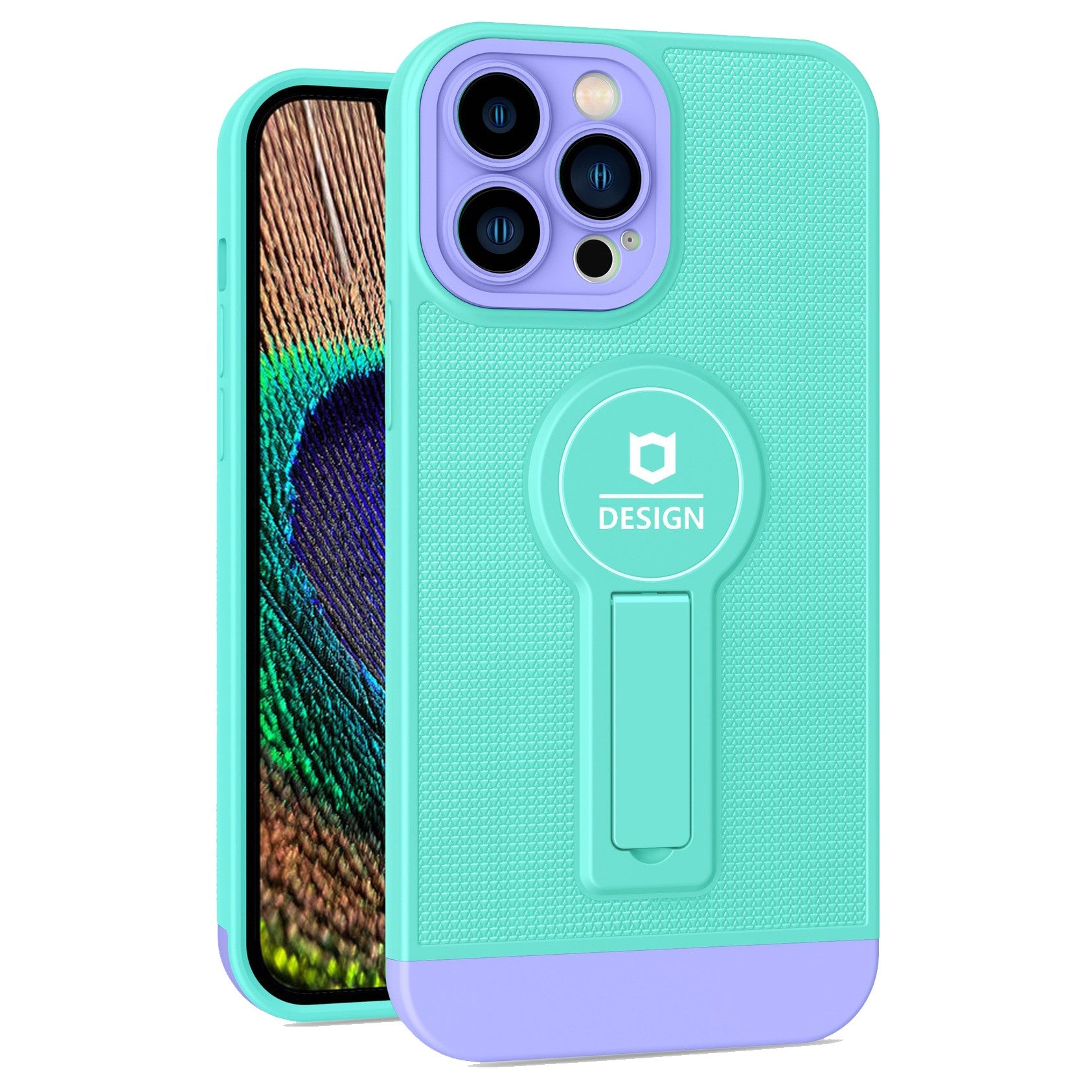 Husa Armor Design cu Stand pentru iPhone 12 Pro Max, Blue/Mov, Suport Auto Magnetic, Wireless Charge, Protectie Antisoc