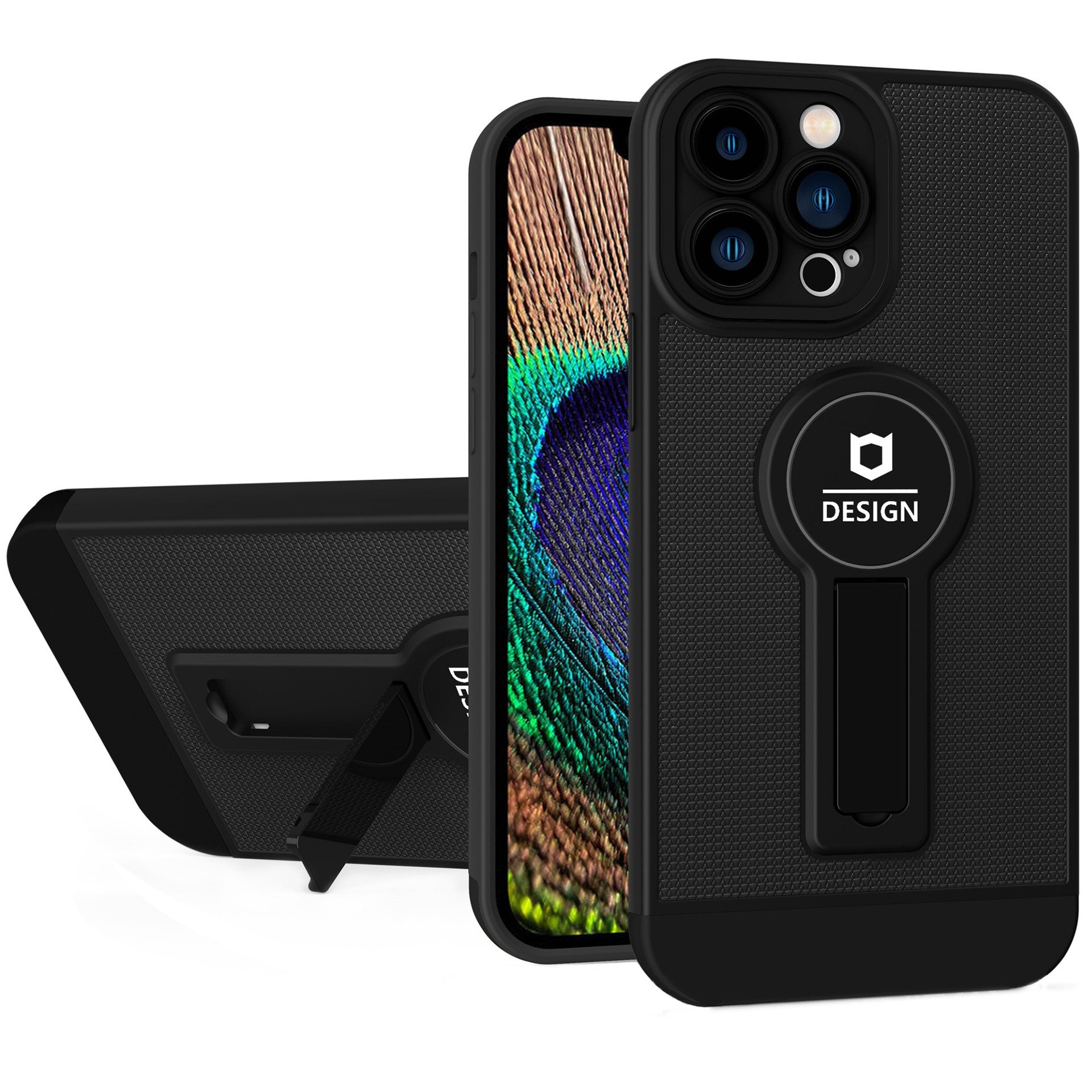 Husa Armor Design cu Stand pentru Samsung Galaxy A32 4G, Negru, Suport Auto Magnetic, Wireless Charge, Protectie Antisoc