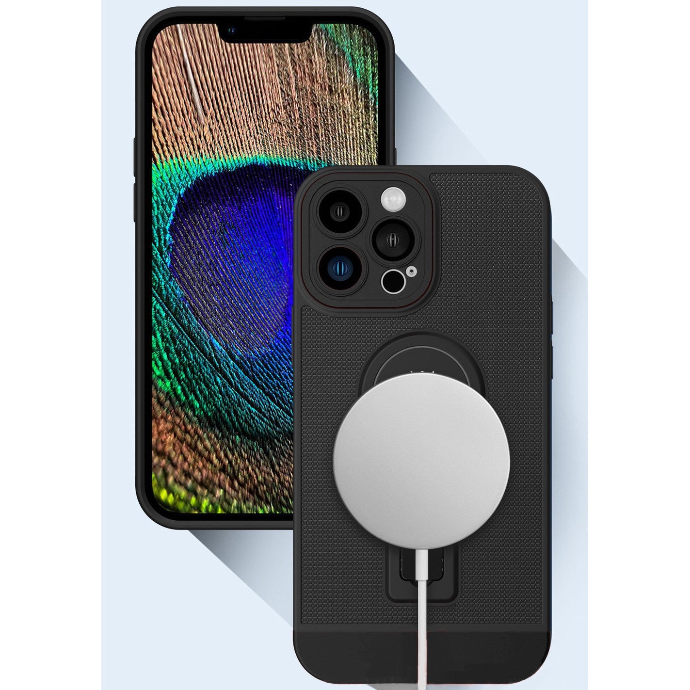 Husa Armor Design cu Stand pentru Samsung Galaxy A32 4G, Negru, Suport Auto Magnetic, Wireless Charge, Protectie Antisoc