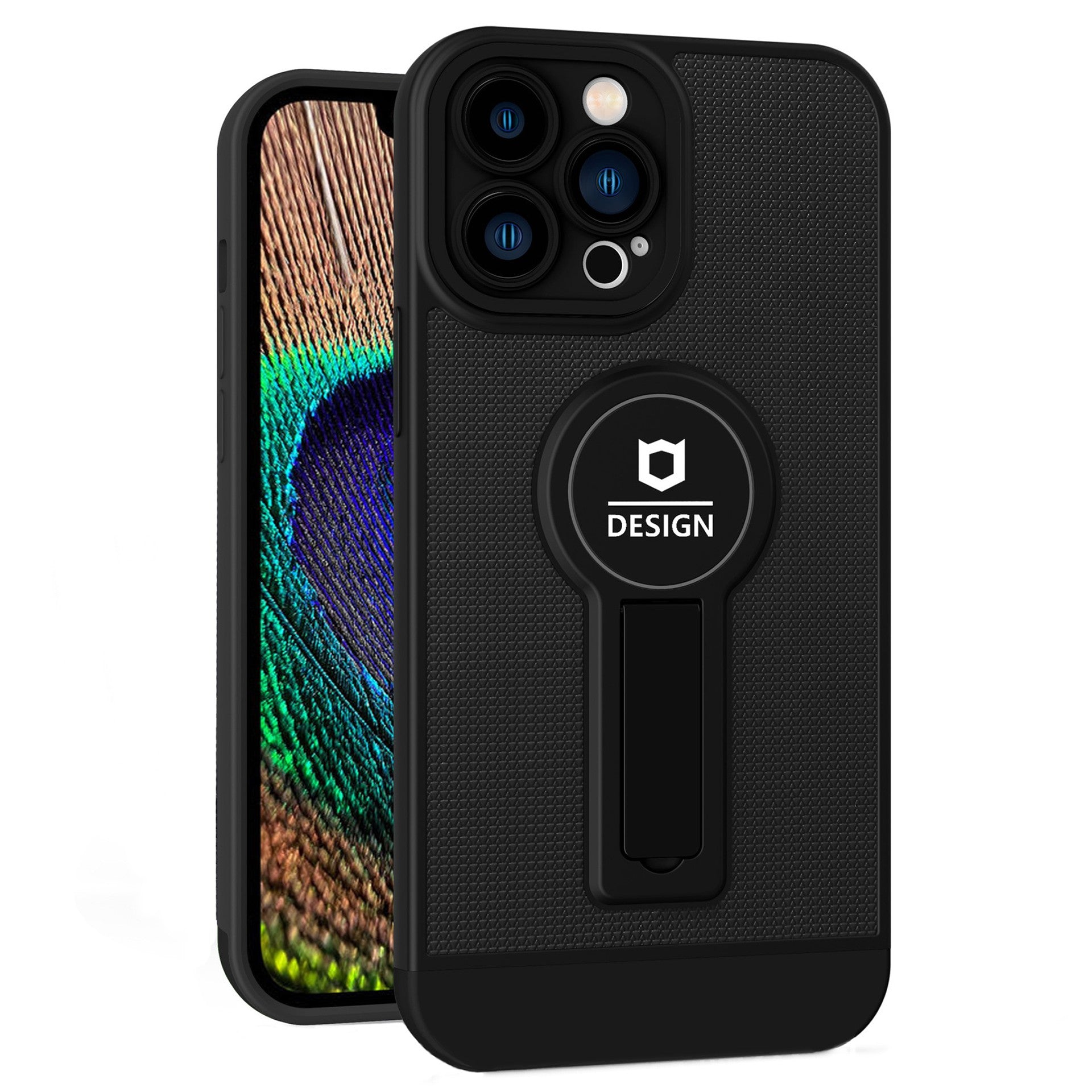 Husa Armor Design cu Stand pentru Samsung Galaxy A32 4G, Negru, Suport Auto Magnetic, Wireless Charge, Protectie Antisoc