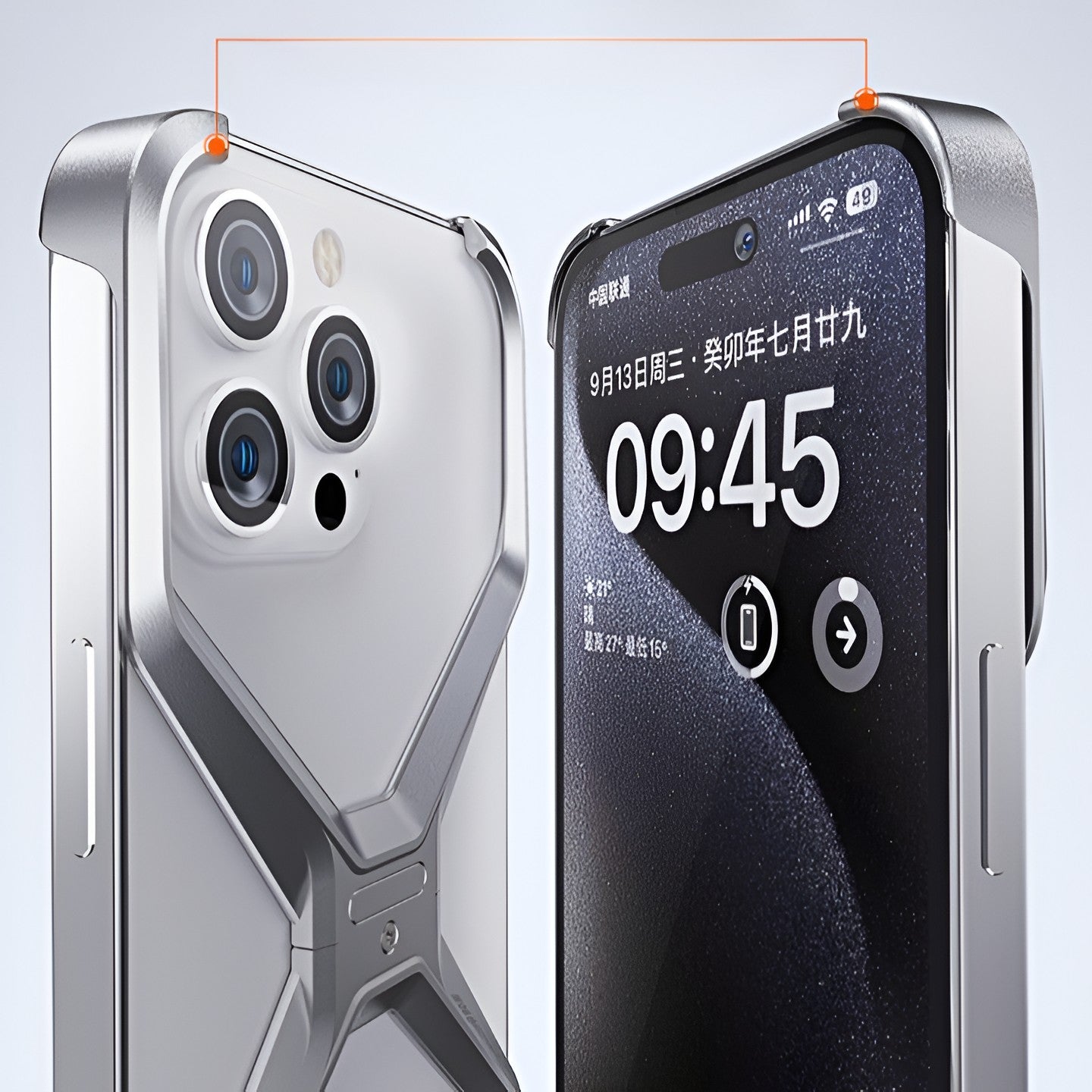 Husa Armor X Compatibila cu iPhone 15 Pro Max, Aliaj de Aluminiu, Antisoc, Antizgarieturi, Impermeabila, Margini cu 2 Straturi, Aderent, Montare Usoara, Surubelnita Inclusa, Gri Metalizat