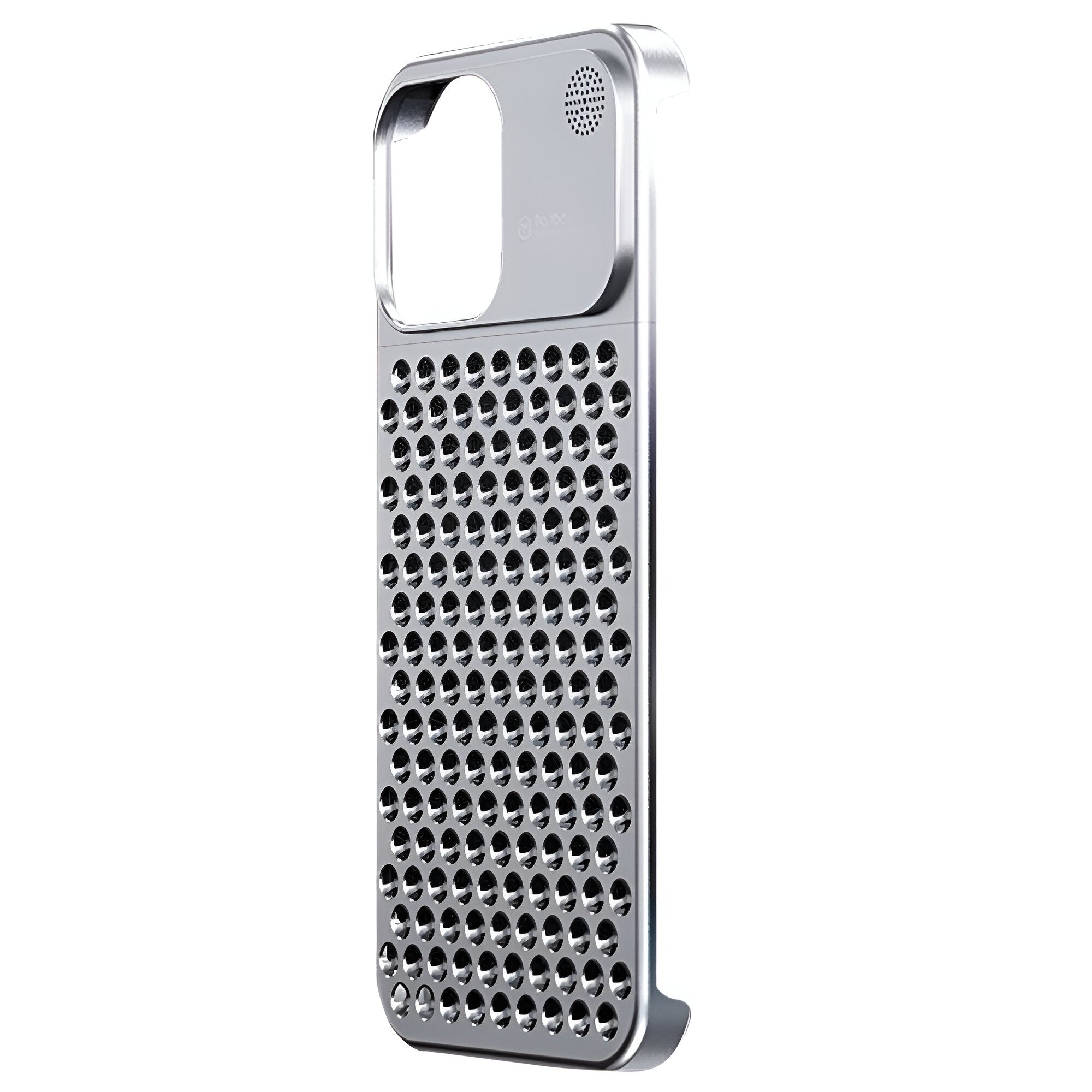 Husa Aromaterapia Compatibila cu iPhone 15 Pro Max, Antisoc, Antizgariere, Protectie Camera si Supraincalzire, din Aliaj de Aluminiu, Argintiu