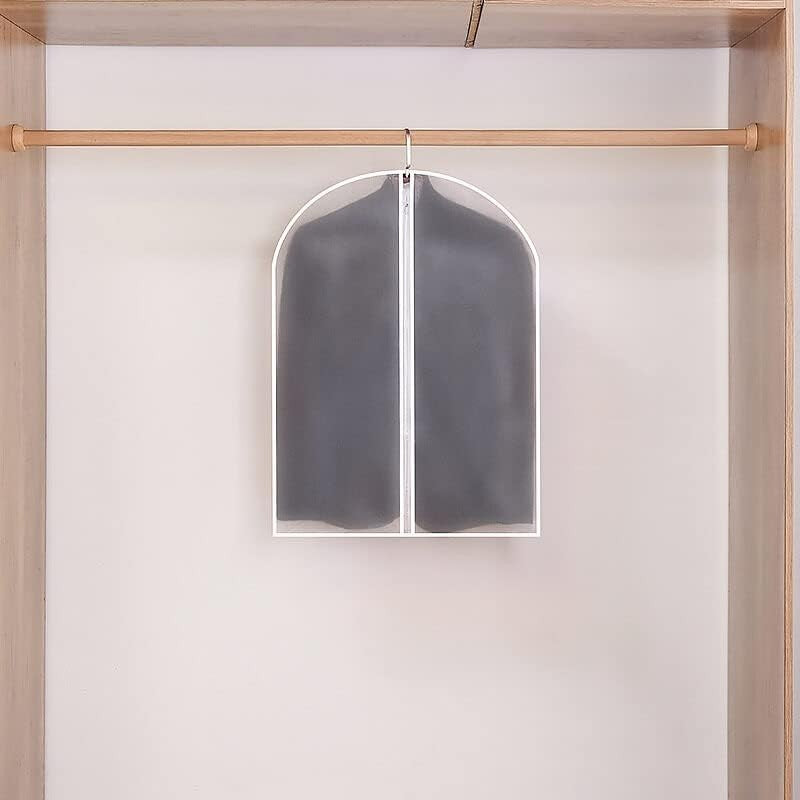 Set 5 Huse de Depozitare cu Fermoar, pentru Haine, de Protectie, pentru Voiaj, Netesut, Rezistent la Praf, 60x80 cm, Transparent-Alb
