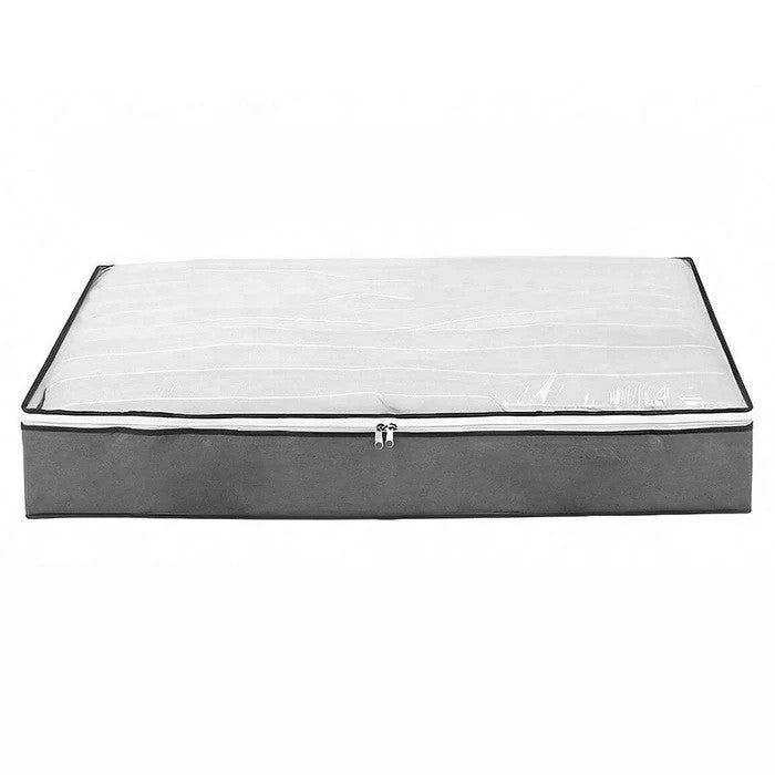 Husa de Depozitare, Intrebuintare Multipla, Pliabila, cu Fermoar Bidirectional si Fereastra Deasupra Transparenta, Manere Laterale, Lavabila, 65x45x15 cm, Gri