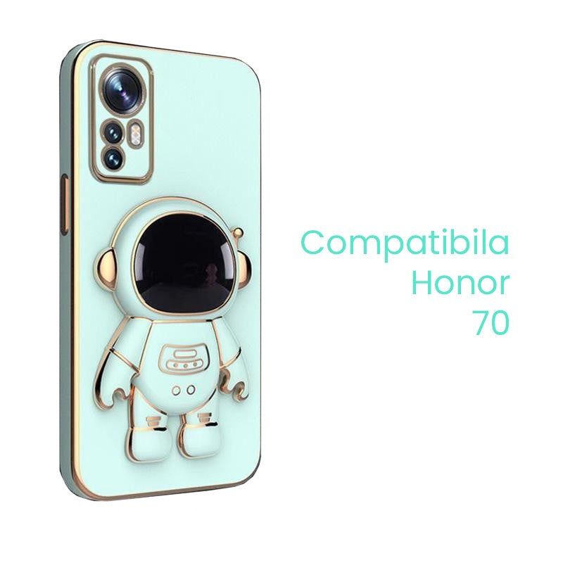 Husa de Protectie 2 in 1, Husa de Protectie pentru Honor 70, Model Astronaut, Husa cu Suport, din TPU, Verde