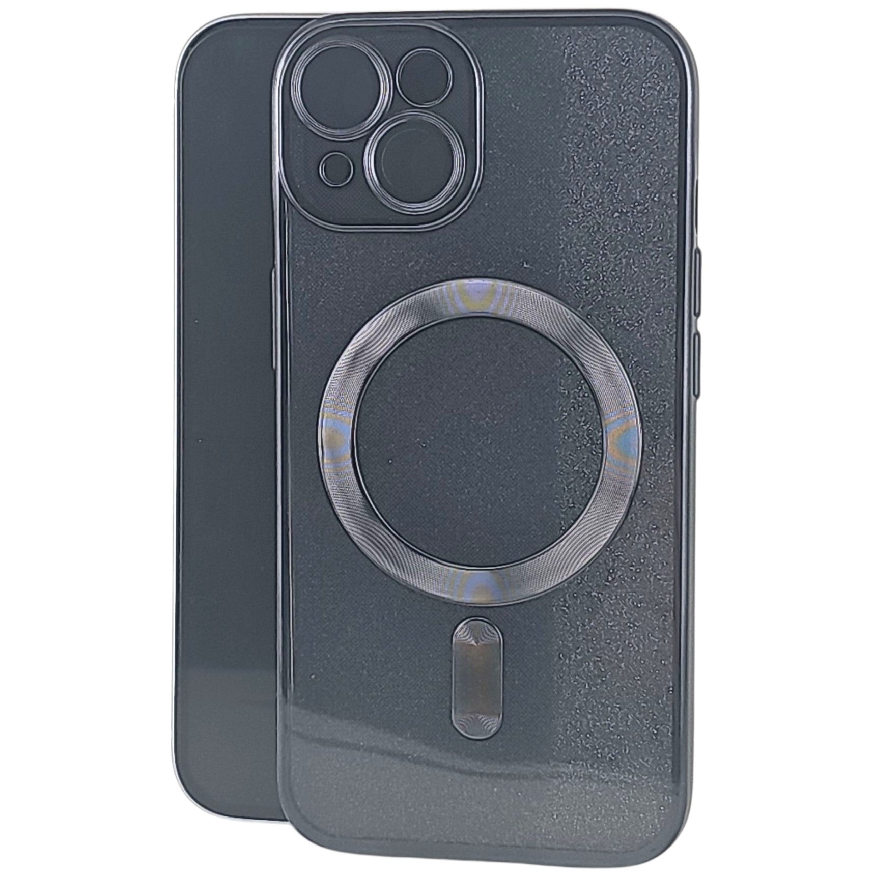 Husa de Protectie 2 in 1, pentru Apple iPhone 14, Compatibila MagSafe, Magnetica, cu Protectie Lentila, din TPU, Negru