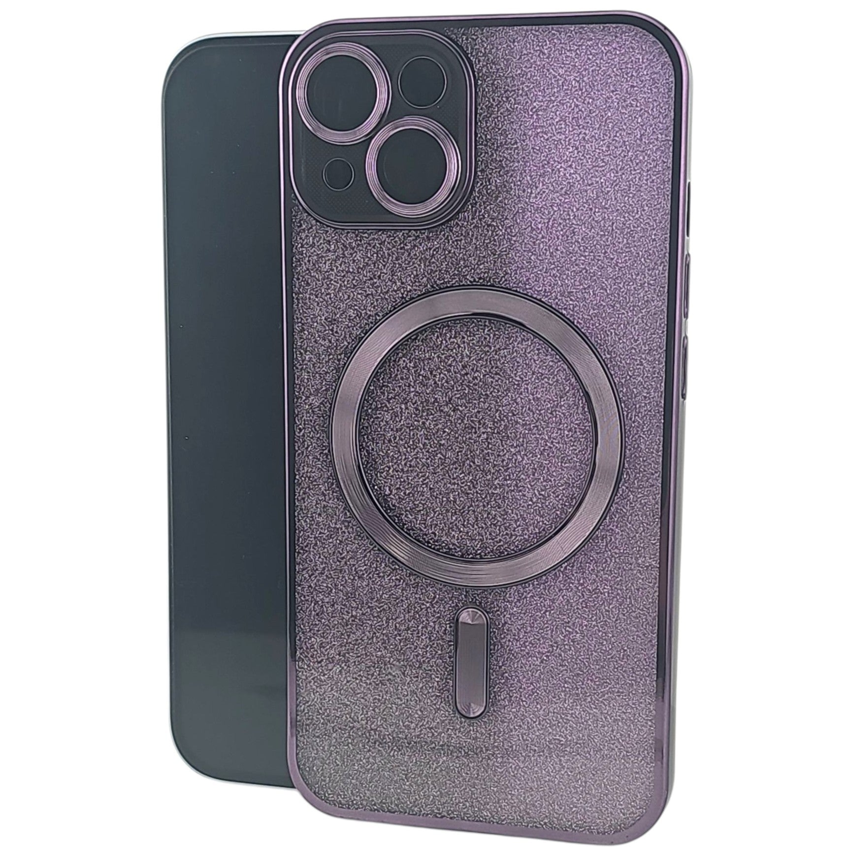 Husa de Protectie 2 in 1, pentru Apple iPhone 14, Compatibila MagSafe, Magnetica, cu Protectie Lentila, din TPU, Mov