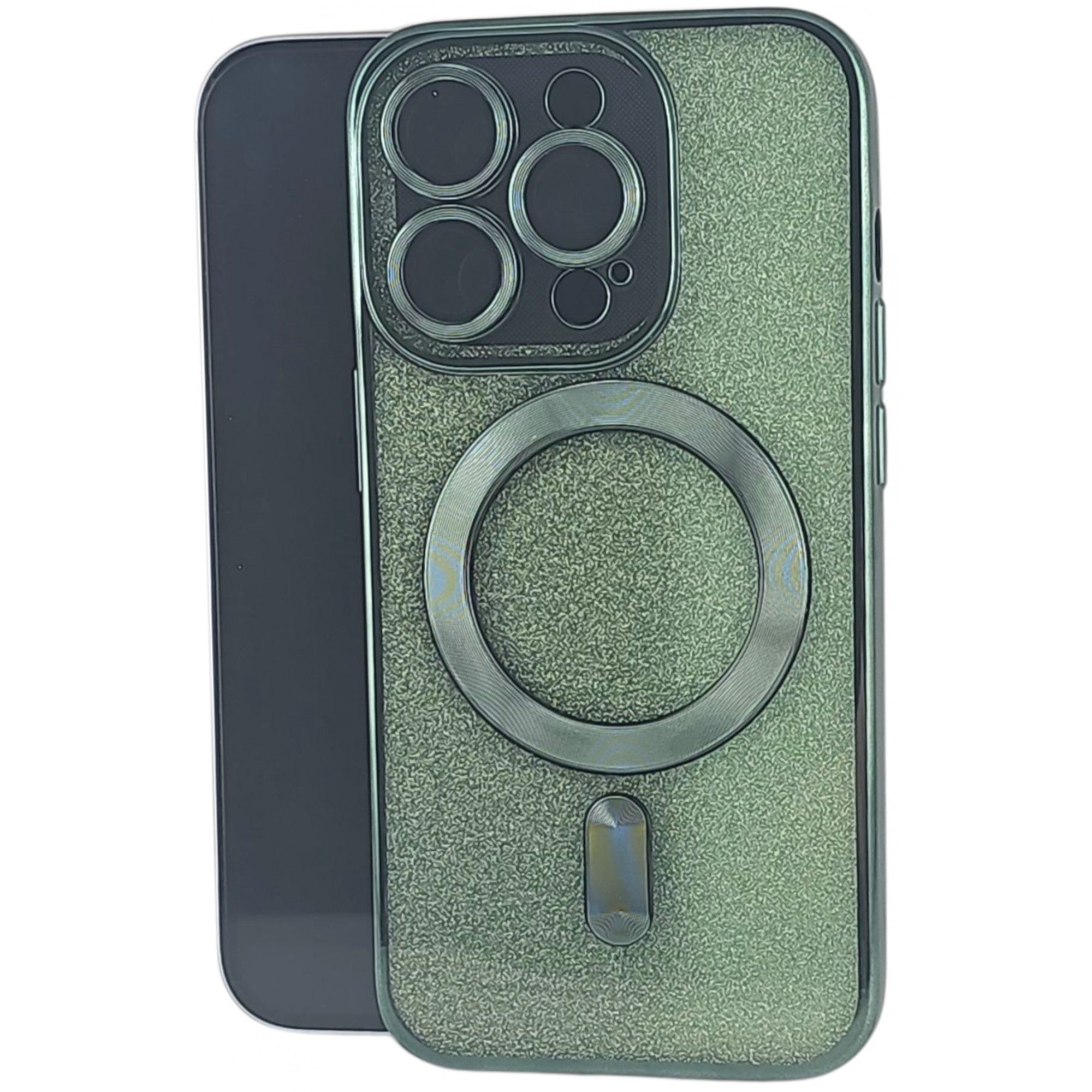 Husa de Protectie 2 in 1, pentru Apple iPhone 14 Pro Max, Compatibila MagSafe, Magnetica, cu Protectie Lentila, din TPU, Verde