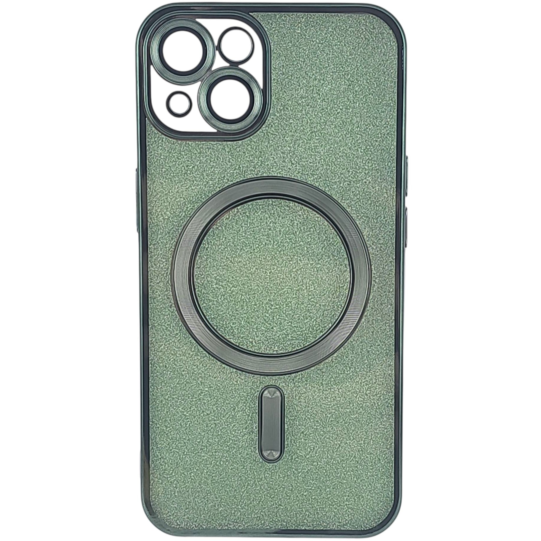 Husa de Protectie 2 in 1, pentru Apple iPhone 15, Compatibila MagSafe, Magnetica, cu Protectie Lentila, din TPU, Verde