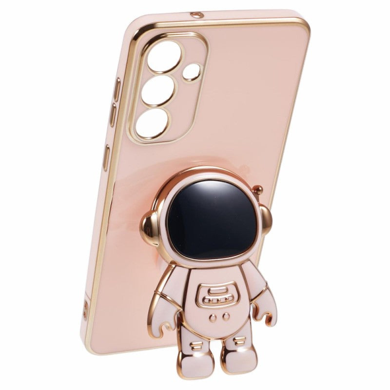 Husa Telefon 2in1, Compatibila Samsung Galaxy S21 FE, Carcasa TPU cu Suport Inclus Tip Astronaut, Protectie Camere, Roz