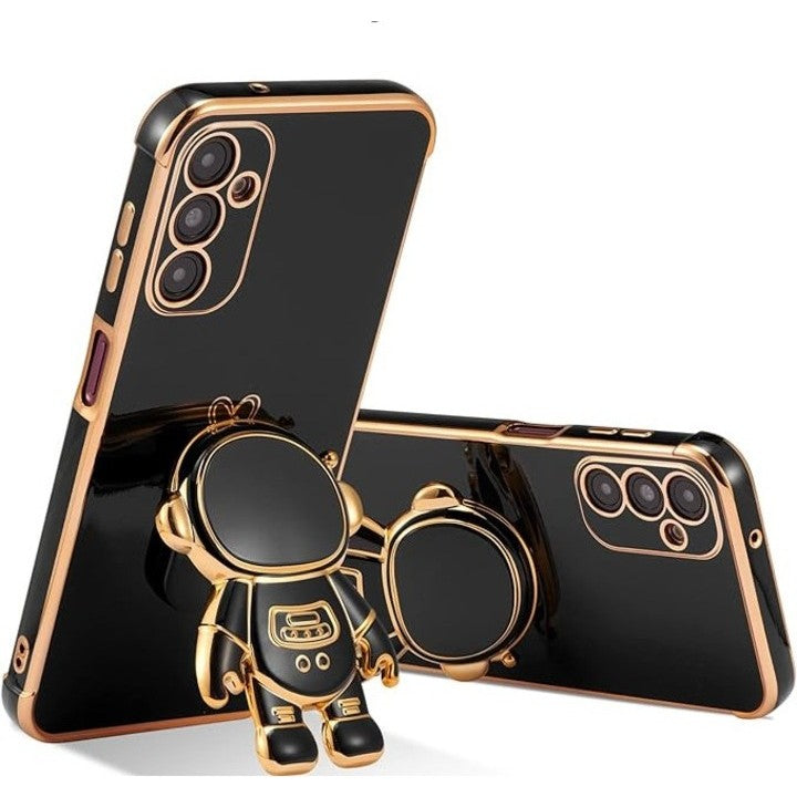 Husa Telefon 2in1, Compatibila Samsung Galaxy S23 Plus, Carcasa TPU cu Suport Inclus Tip Astronaut, Protectie Camere, Negru