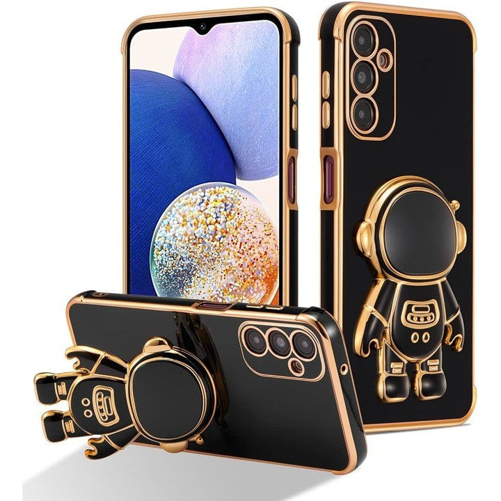 Husa Telefon 2in1, Compatibila Samsung Galaxy S23 Plus, Carcasa TPU cu Suport Inclus Tip Astronaut, Protectie Camere, Negru