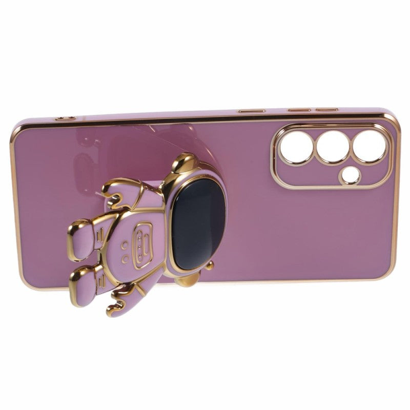 Husa Telefon 2in1, Compatibila Samsung Galaxy S24 Plus, Carcasa TPU cu Suport Inclus Tip Astronaut, Protectie Camere, Mov