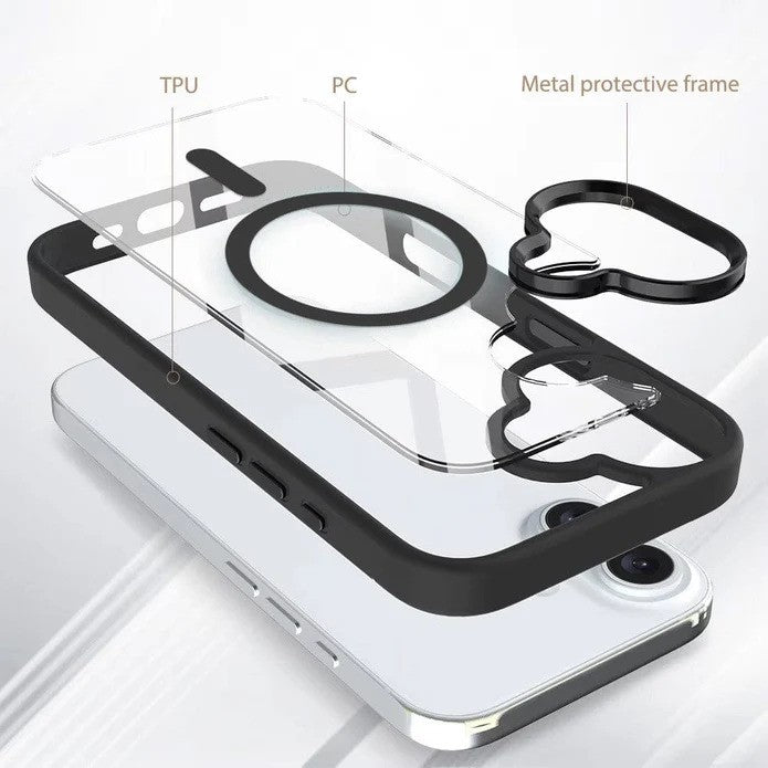 Husa de Protectie Compatibil cu iPhone 16 Plus, Flippy, Incarcare Wireless, Tehnologie Magsafe, Carcasa din TPU/ PC, Protectie Camera, Antisoc, Antizgariere, Mov (lila) - Transparent