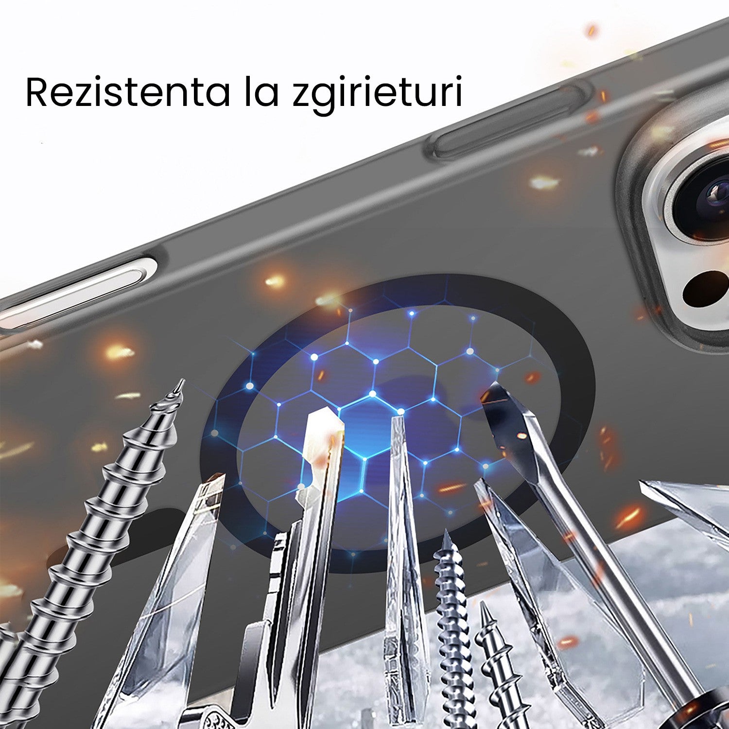 Husa de Protectie compatibila Apple iPhone 17, Flippy, Magnetica Ultra-subtire, Anti-alunecare, Protectie PC, Rezistenta la Zgirieturi, Negru