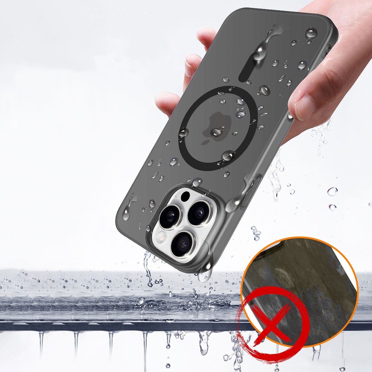 Husa de Protectie compatibila Apple iPhone 17 Pro, Flippy, Magnetica Ultra-subtire, Anti-alunecare, Protectie PC, Rezistenta la Zgirieturi, Negru