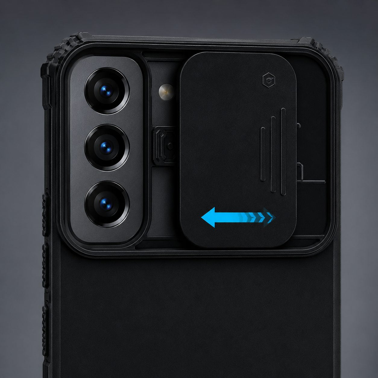 Husa de Protectie Defender, Compatibila cu Samsung Galaxy S22 Plus, cu Stand Reglabil Integrat, Protectie Glisanta pentru Camera, Antisoc si Antizgariere, Negru