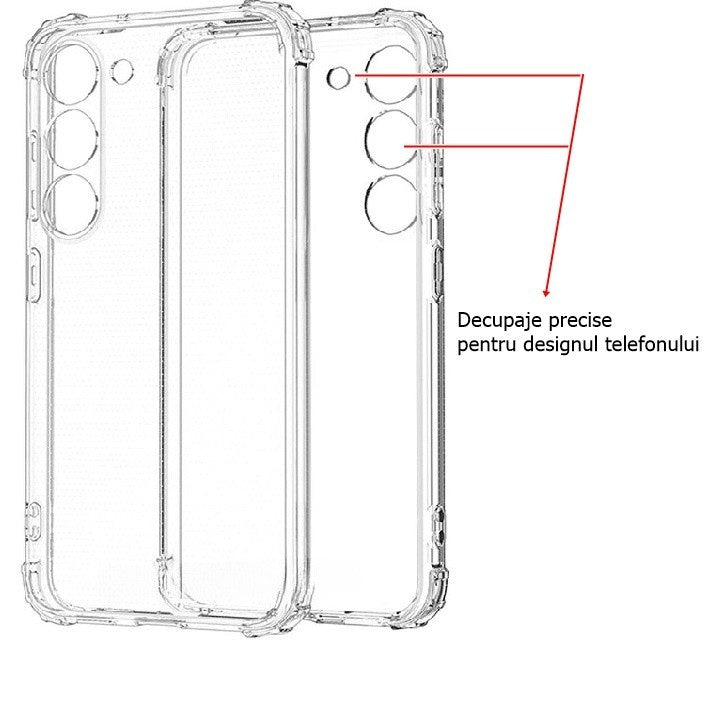 Husa de protectie Flippy, Airbag Shock Absorption, TPU, pentru Samsung Galaxy S23 Plus , Transparent