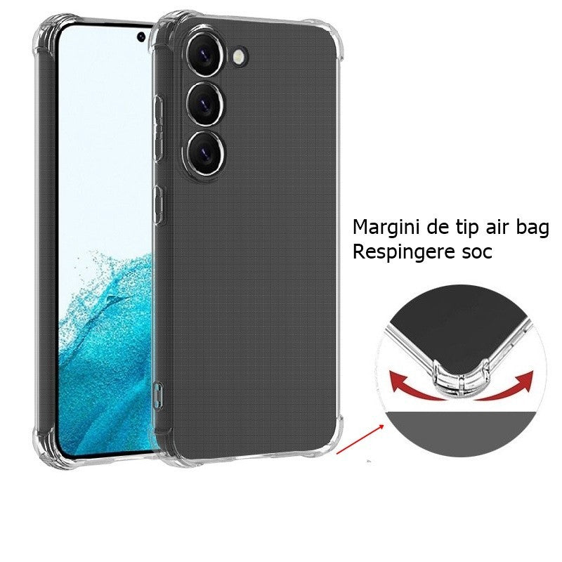 Husa de protectie Flippy, Airbag Shock Absorption, TPU, pentru Samsung Galaxy S23 Plus , Transparent
