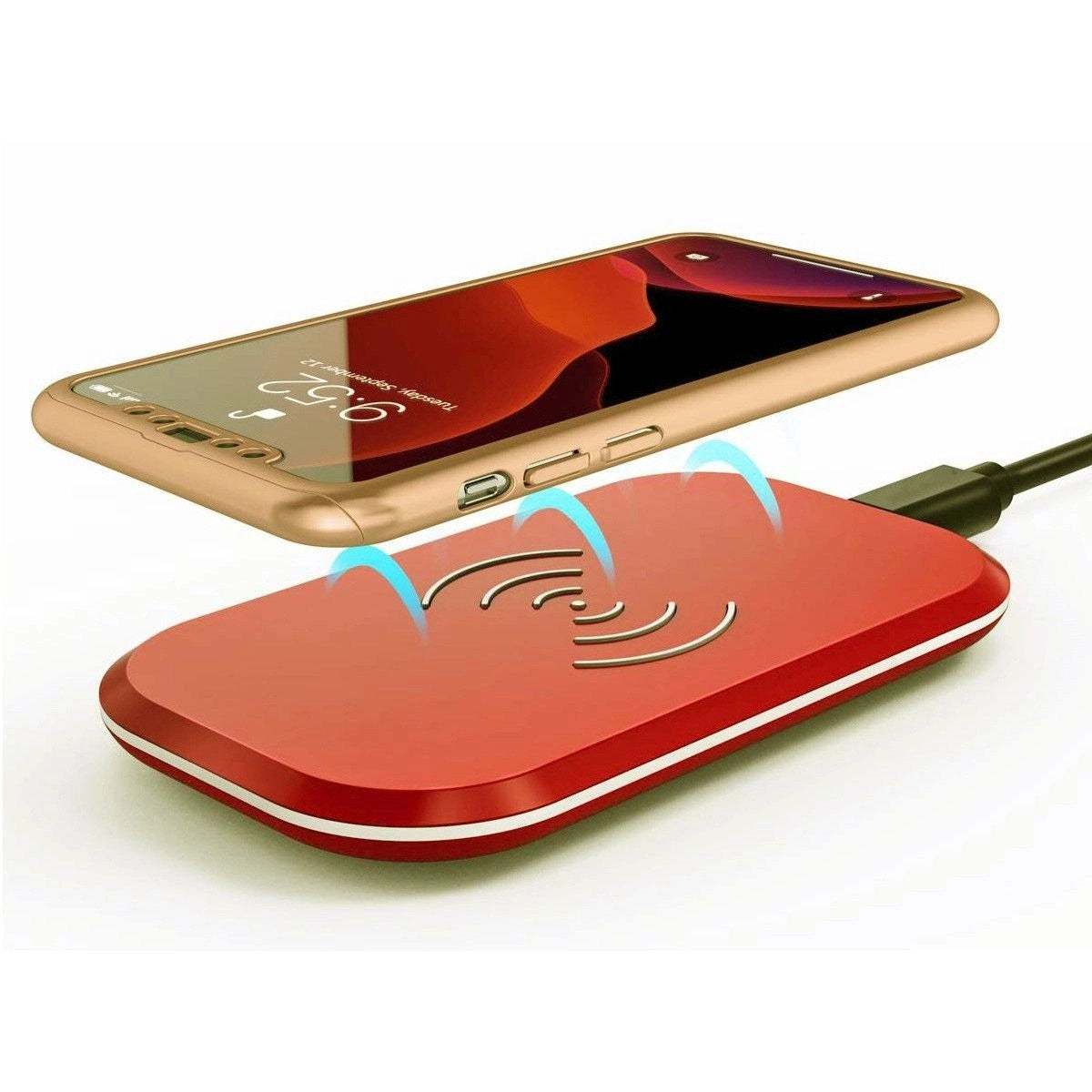 Husa de protectie compatibila cu Apple iPhone 13, Full Cover 360, Auriu + Folie de protectie