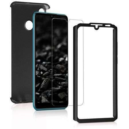 Husa de protectie compatibila cu Huawei P30 Lite Full Cover 360 Negru + Folie de protectie