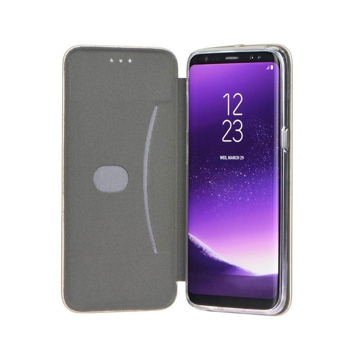 Husa de protectie compatibila cu Huawei P40 Lite E Magnet Book Case Roz-Auriu