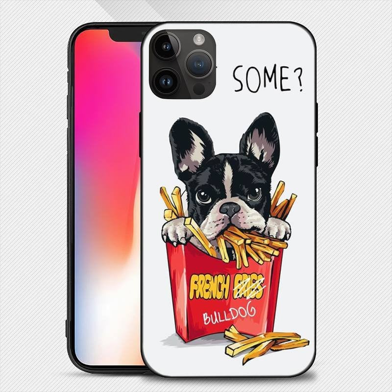 Husa de Protectie, Husa de Protectie pentru iPhone 14 Pro Max, din TPU, Imprimeu Bulldog SOME, Alb