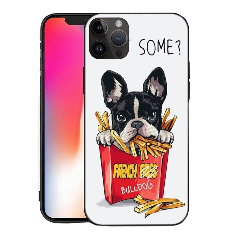 Husa de Protectie, Husa de Protectie pentru iPhone 14 Pro Max, din TPU, Imprimeu Bulldog SOME, Alb