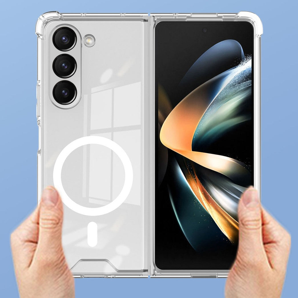 Husa pentru Samsung Galaxy Z FOLD6, Husa de Protectie cu Anti-Shock, Tehnologie MagSafe Magnetic, Design Ultra Subtire, Anti alunecare, TPU Acrilic, Transparent