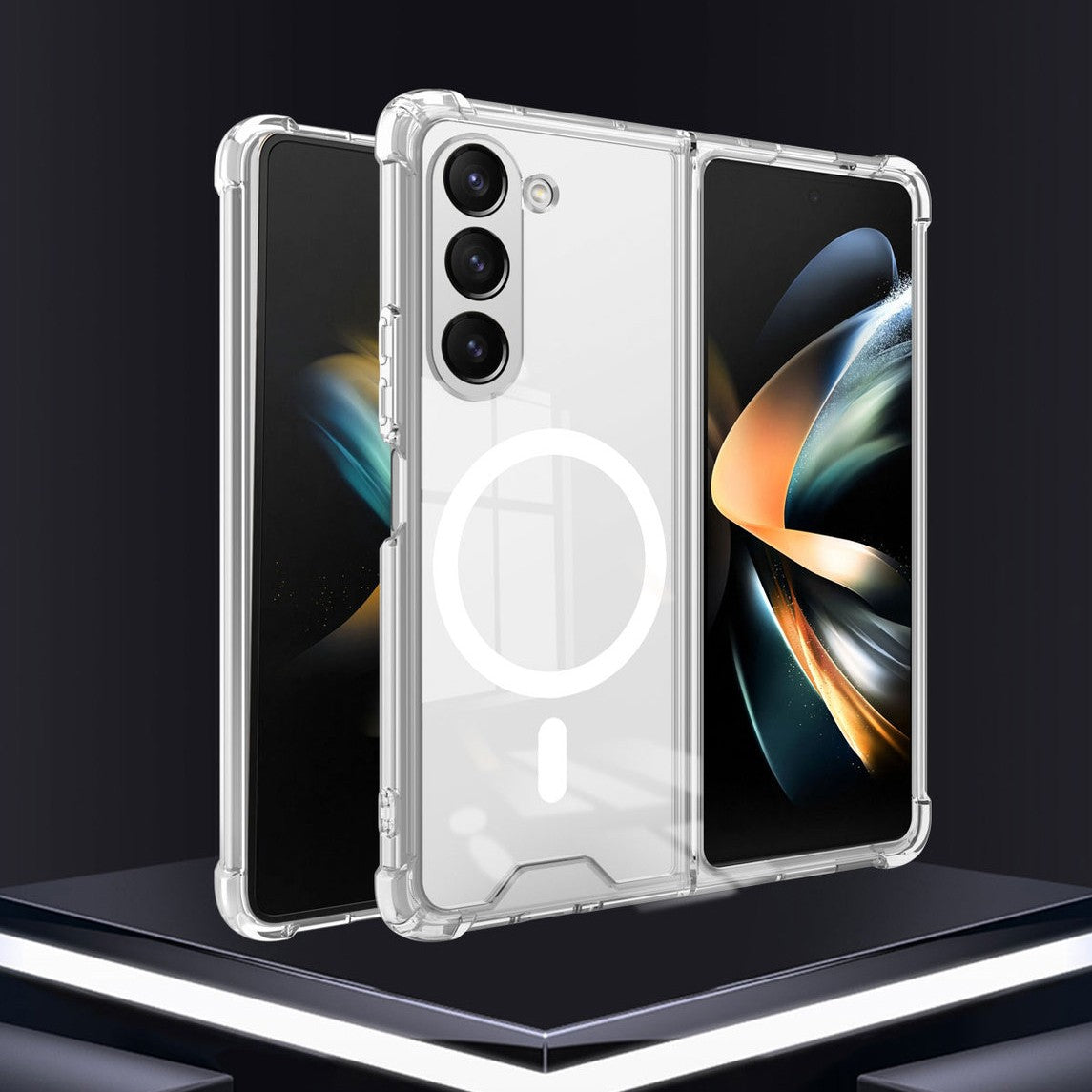 Husa pentru Samsung Galaxy Z FOLD6, Husa de Protectie cu Anti-Shock, Tehnologie MagSafe Magnetic, Design Ultra Subtire, Anti alunecare, TPU Acrilic, Transparent