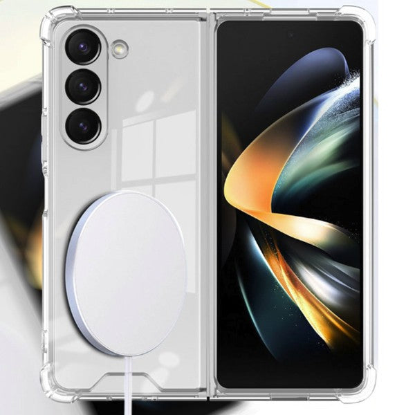 Husa pentru Samsung Galaxy Z FOLD6, Husa de Protectie cu Anti-Shock, Tehnologie MagSafe Magnetic, Design Ultra Subtire, Anti alunecare, TPU Acrilic, Transparent