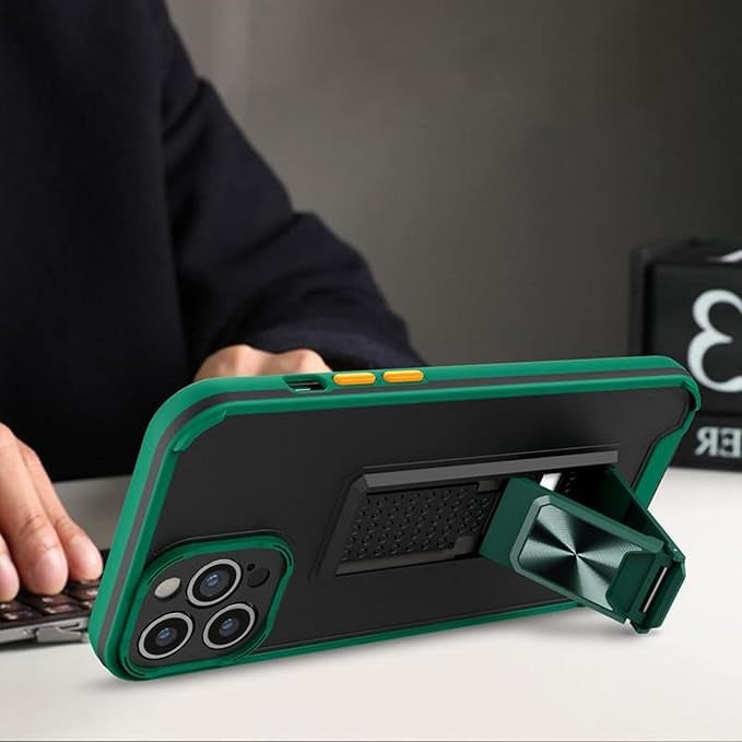 Husa Telefon, Flippy, Compatibila Apple iPhone 13 Mini, Carcasa Defender Sergeant Brave,  Magnetic, cu Suport, Verde Inchis