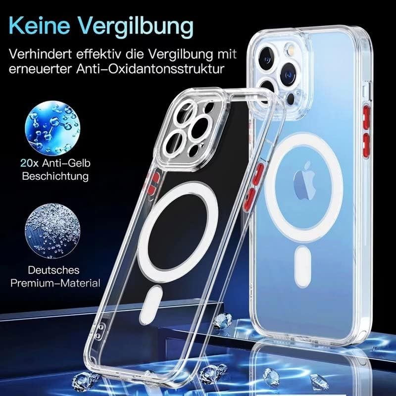 Husa de Protectie, pentru Apple iPhone 16 Pro Max, MagSafe, TPU, Antisoc, Rezistenta la Impact, Protectie Camera, Transparent