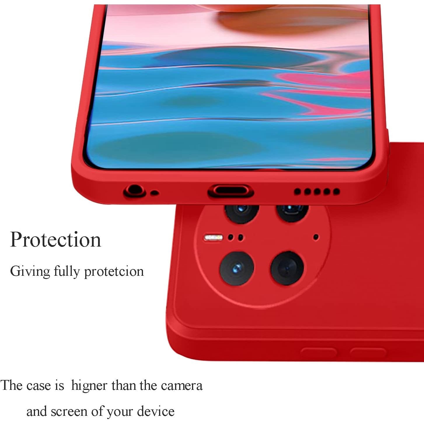 Husa de Protectie, Flippy, pentru Huawei Mate 50 Pro, Liquid Silicone, cu Microfibra pe Interior, Protectie Antisoc, Compatibil Incarcare Wireless, Rosu