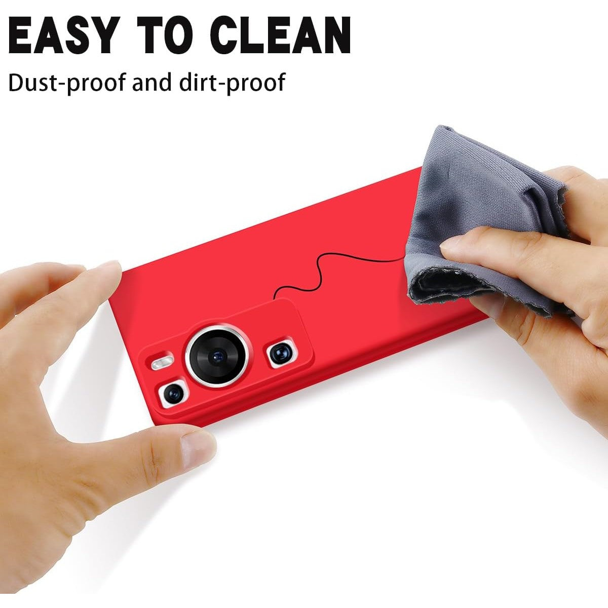 Husa de Protectie, Flippy, pentru Huawei P60 Pro, Liquid Silicon, cu Microfibra pe Interior, Protectie Antisoc, Compatibil Incarcare Wireless, Rosu