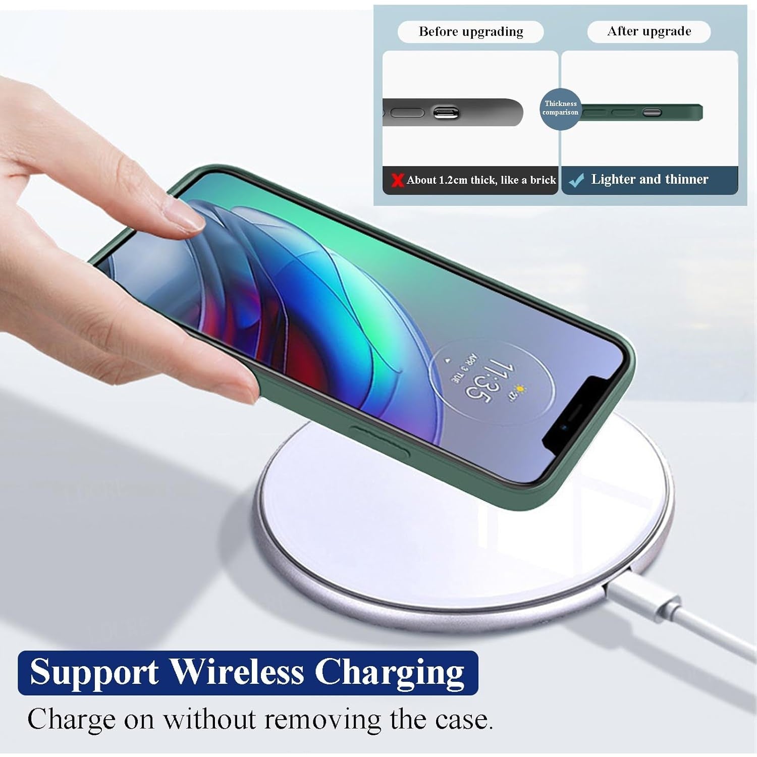 Husa de Protectie, Flippy, pentru Huawei Pura 70, Liquid Silicone, cu Microfibra pe Interior, Protectie Antisoc, Compatibil Incarcare Wireless, Verde