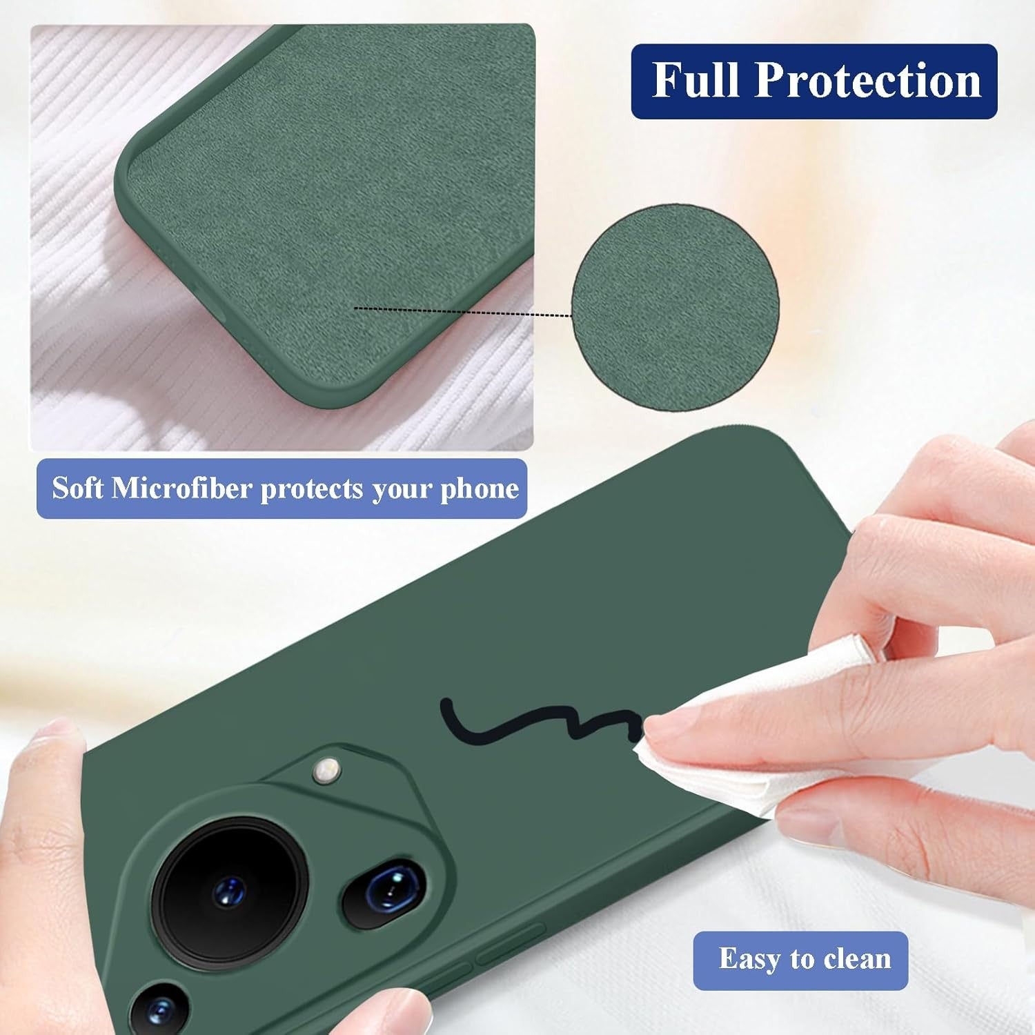 Husa de Protectie, Flippy, pentru Huawei Pura 70, Liquid Silicone, cu Microfibra pe Interior, Protectie Antisoc, Compatibil Incarcare Wireless, Verde