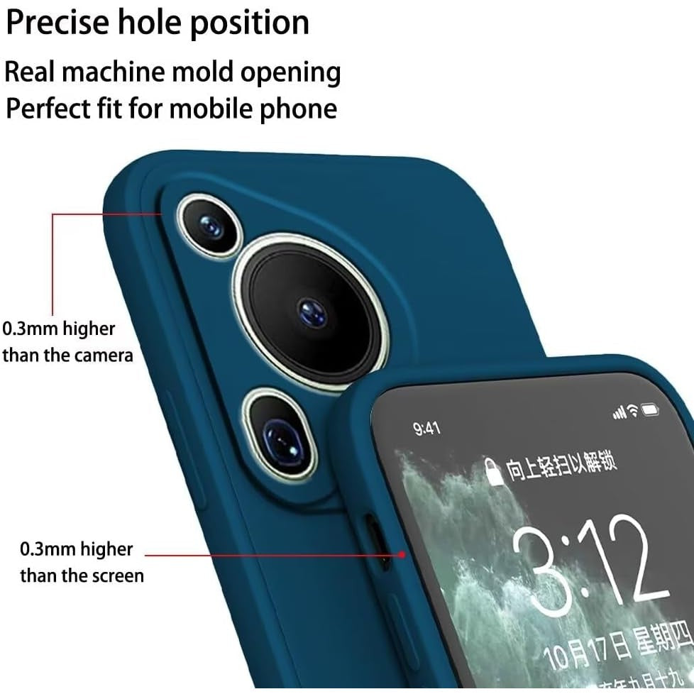 Husa de Protectie, pentru Huawei Pura 70, Liquid Silicone, cu Microfibra pe Interior, Protectie Antisoc, Compatibil Incarcare Wireless, Albastru