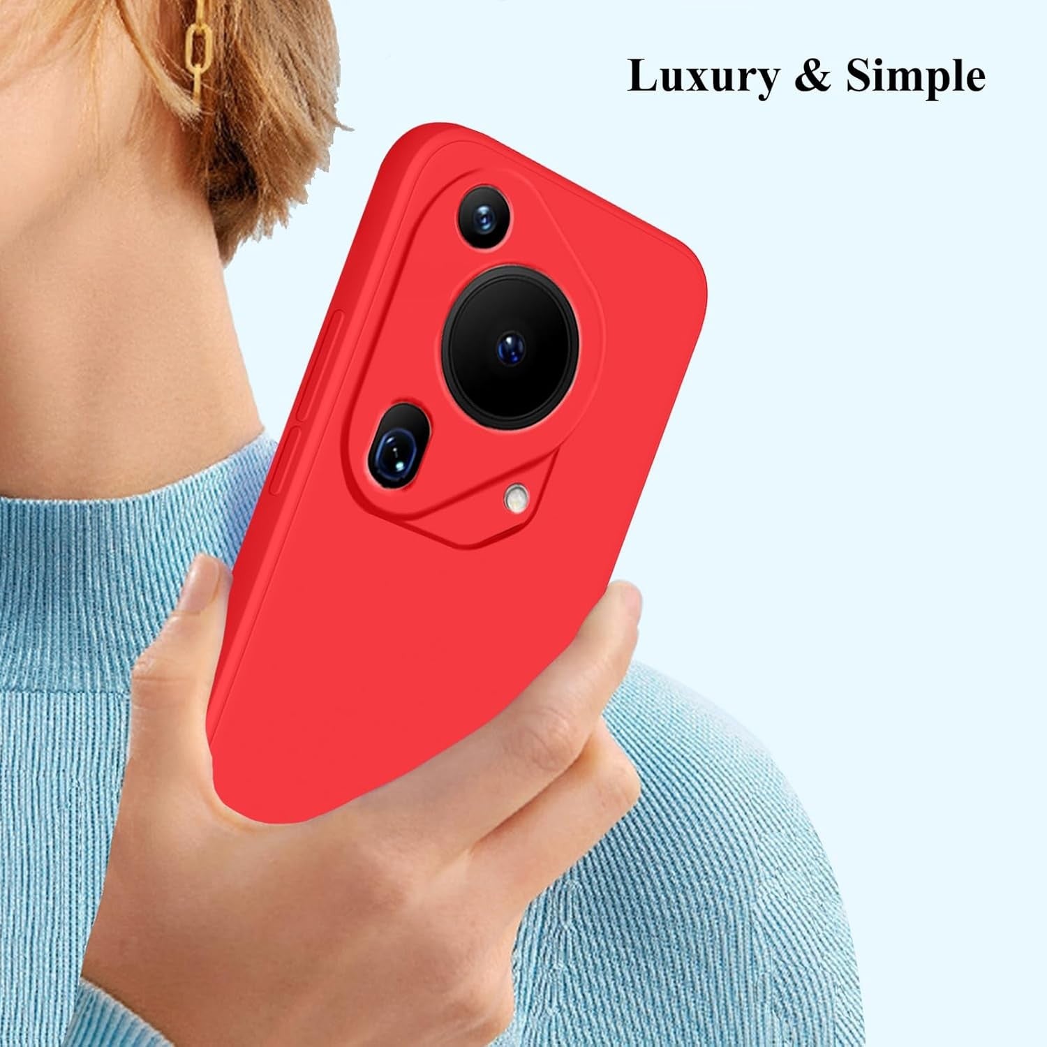 Husa de Protectie, pentru Huawei Pura 70, Liquid Silicone, cu Microfibra pe Interior, Protectie Antisoc, Compatibil Incarcare Wireless, Rosu