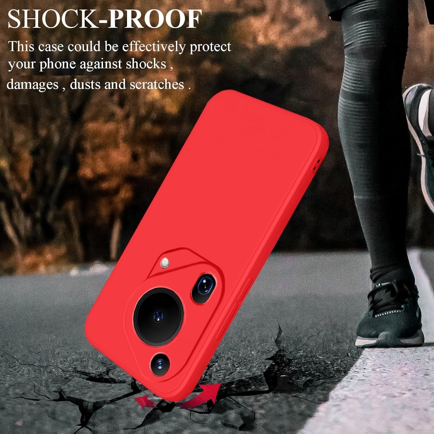 Husa de Protectie, pentru Huawei Pura 70, Liquid Silicone, cu Microfibra pe Interior, Protectie Antisoc, Compatibil Incarcare Wireless, Rosu
