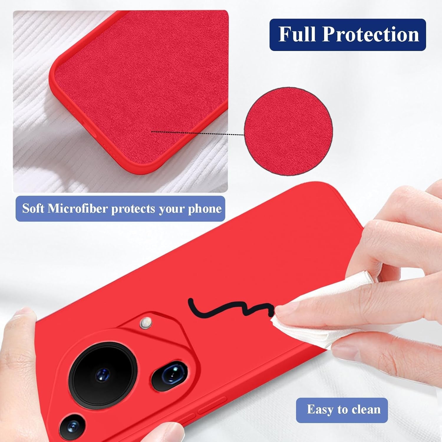Husa de Protectie, pentru Huawei Pura 70, Liquid Silicone, cu Microfibra pe Interior, Protectie Antisoc, Compatibil Incarcare Wireless, Rosu